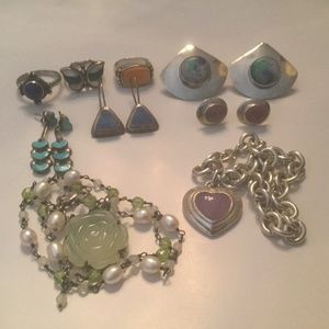 Vintage Sterling Native American,  Southwest Lot of 9